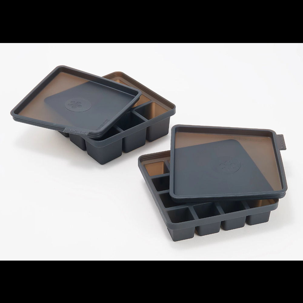 KOCHBLUME 9-Cube & 16-Cube Silicone Ice Trays w/ Lids Purple